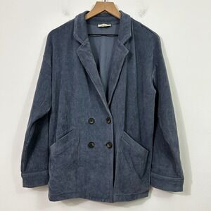 Madewell Knit Corduroy Redford Blazer Blue Neutral Minimalist Size M